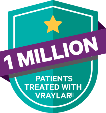 Since 2015, 1 million patients have been treated with VRAYLAR.